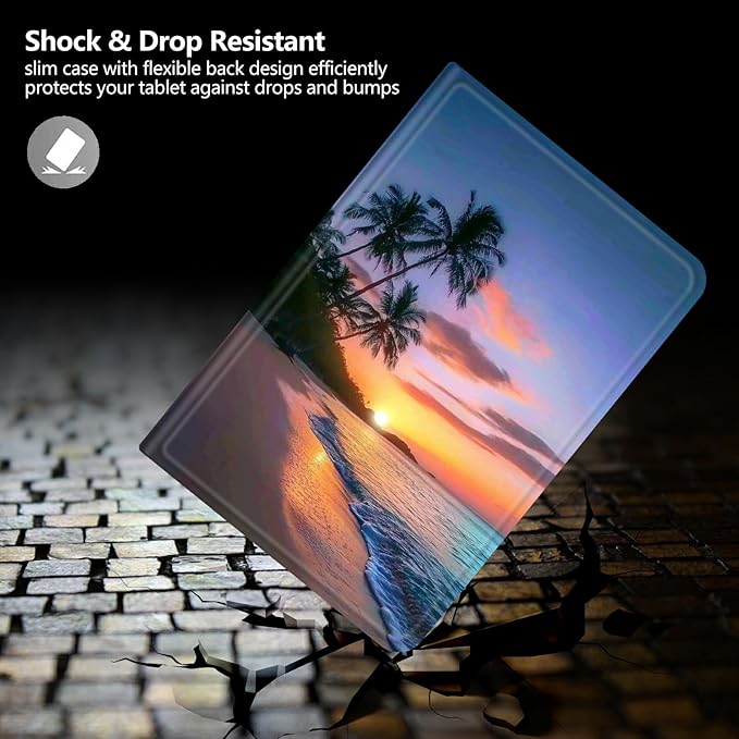 Case for Amazon Fire 7 Tablet 7 12th Generation 2022 Release PU Leather Smart Protective Cover with Auto Sleep/Wake for Fire 7 2022Beautiful Sunset