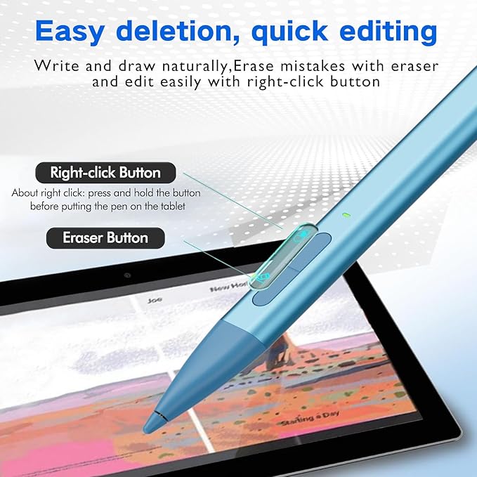 Slim Pen 2 for Microsoft Surface with 4096 Pressure Eraser &amp Right-Click Palm RejectionGraphite Nibfor Surface Pro 12/11/10/9/8/7/6/5/4/XSurface Go 4/3/2Book 3/2/1Laptop1-6Surface Studio 2