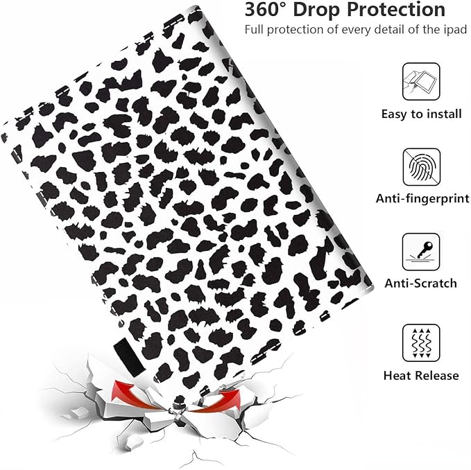 Case for Amazon Kindle Fire 7 Tablet (7 Display 9th/7th Generation 2019/2017 Release) - PU Leather Folio Case with Smart Auto Wake/Sleep Cute Polka Dot Print