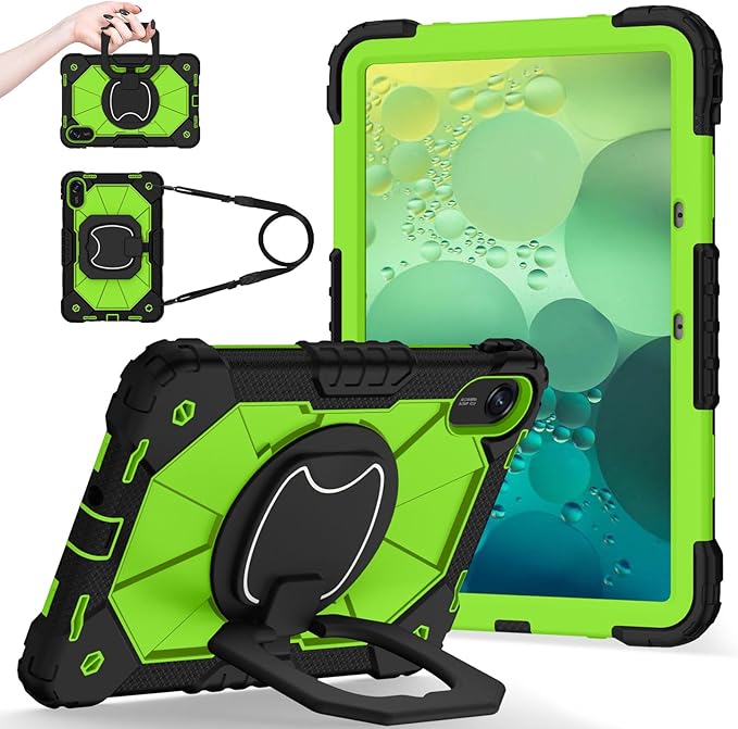 Shoulder Strap Tablet Case for Huawei MatePad 11.5 2024/2023Heavy Duty Shockproof Protective Cover with Kickstand Handle Shoulder Strap for Kids Women Man Black Yellow Green