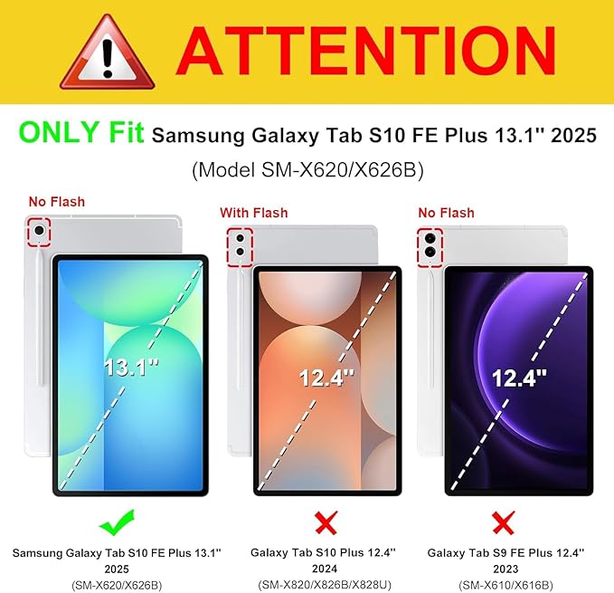 ALILANG Case for Samsung Galaxy Tab S10 FE+/ S10 FE Plus 13.1 Inch 2025 Folio Book Style Shockproof Folding Stand Cover for Samsung S10 FE Plus (SM-X620/SM-X626/SM-X626B) -Purple Rose