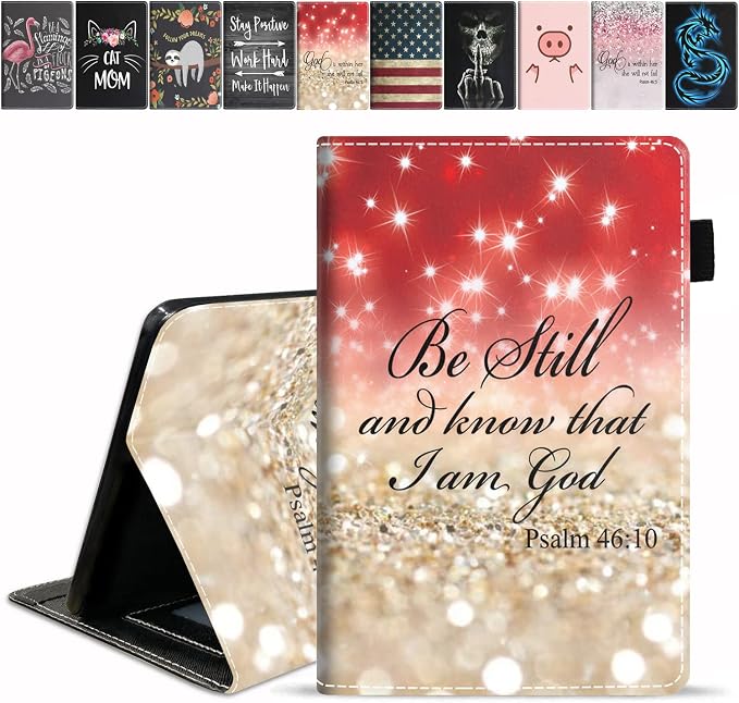 Red Glitter Quote Bible Verse Psalm 46:10