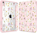 Case for iPad Air 11'' (M4 2026/M3 2025/M2 2024)/ iPad Air 10.9'' Air 5th /4th Gen Shockproof Cover with Clear Back Shell &amp Penceil Holder Auto Wake/Sleep Stand Cover Duck &amp Bow