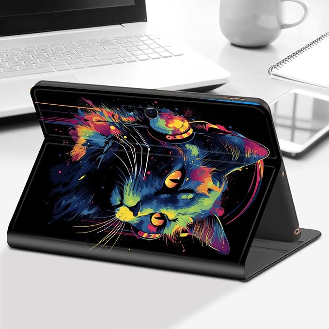 Art Wearing Headphones Cat