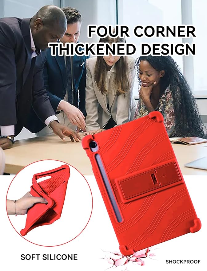Case for Samsung Galaxy Tab S10 FE Plus/S10 FE+5G 13.1-Inch - Protective Cover with S Pen Holder &amp Multi-Angle Viewing Stand (Red)