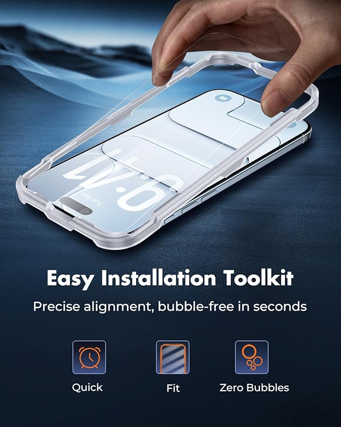 UNBREAKcable iPhone 17 Air Screen Protector 3-Pack with Camera Protection | 9H Hardness | HD Clarity | Anti-Fingerprint | Case Friendly | 6.5 Inch | 3 Tempered Glass + 3 Camera Lens Protectors
