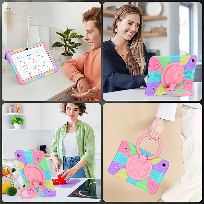 Case for Galaxy Tab A11+ / A9+ 11 inch 2026/2024 with 360° Rotate Handle Stand Carrying Shoulder Strap Pen Holder Shockproof Cover for Tab A11 Plus/A9 Plus Tablet Case Kids Girls Colorful