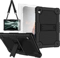 Deomoil for Urao C107/Jeazans OC101/C107 10.1 inch Tablet Hybird Case with Stand with 2 PCS Screen Protector for HiGrace C107/ZOFYWNAS C107/Freeski C107/Pswarfd 10.1 inch Tablet (Black)