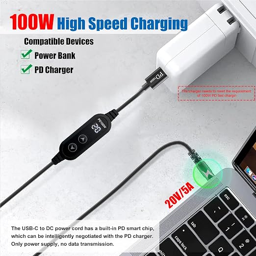 Black-100W with 16 Adapter DC Cable