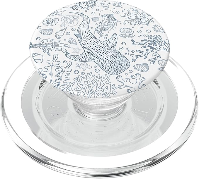 Blue Whale Shark Ocean Sea Lover PopSockets PopGrip for MagSafe