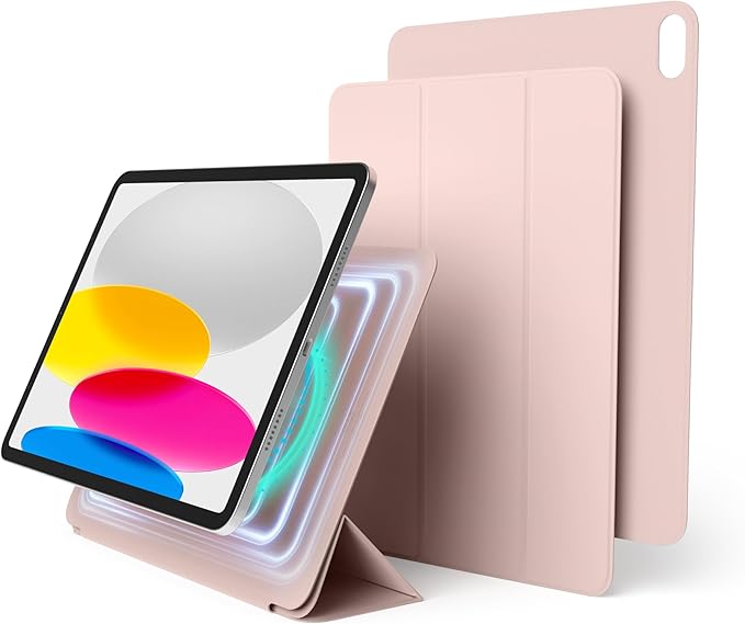 elago Case for iPad A16 10th Generation - iPad Case with Magnetic Attachment to Metal Materials Compatible with elago's Apple Pencil case (Sand Pink)