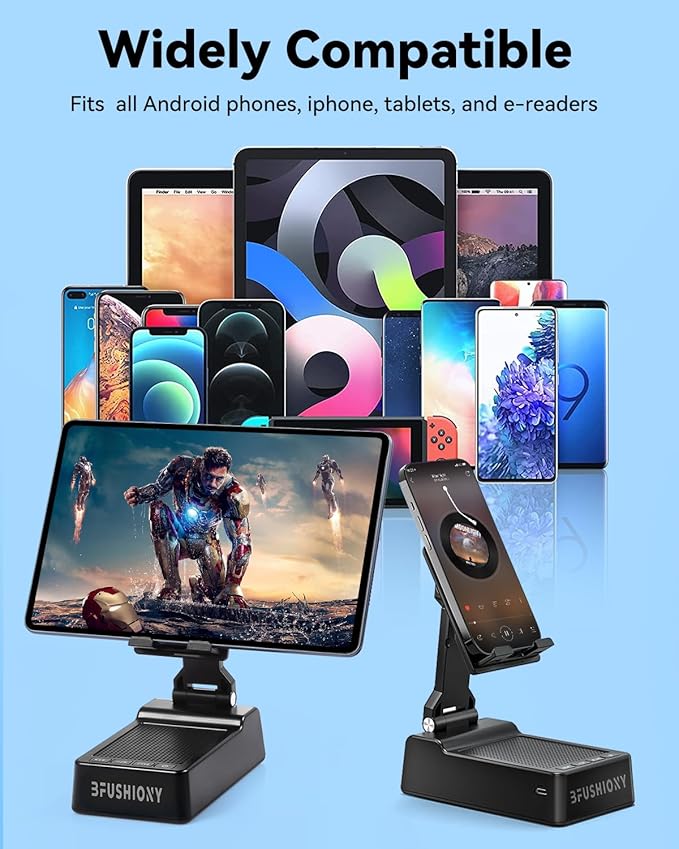 Father's Day Gifts for Dad Birthday Gifts for Men Women 4 in 1 Cell Phone Stand with Bluetooth Speaker Dual Connect Stocking Stuffers White Elephant Gifts for Adults (2 Pack)