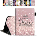 Case for Amazon Kindle Fire HD 10 &amp 10 Plus Tablet 10.1 (13th/11th Generation 2023/2021 Release) - PU Leather Folio Case with Smart Auto Wake/Sleep Glitter Quote Bible Verse Philippians 4:13