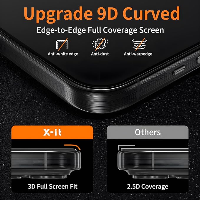 X-it 2 Packs Screen Protector for Samsung Galaxy S24 plus 6.8-inch - [Auto-Dust Removal] 9H+ Tempered Glass [10X Military Protection] Bubble Free Case Friendly