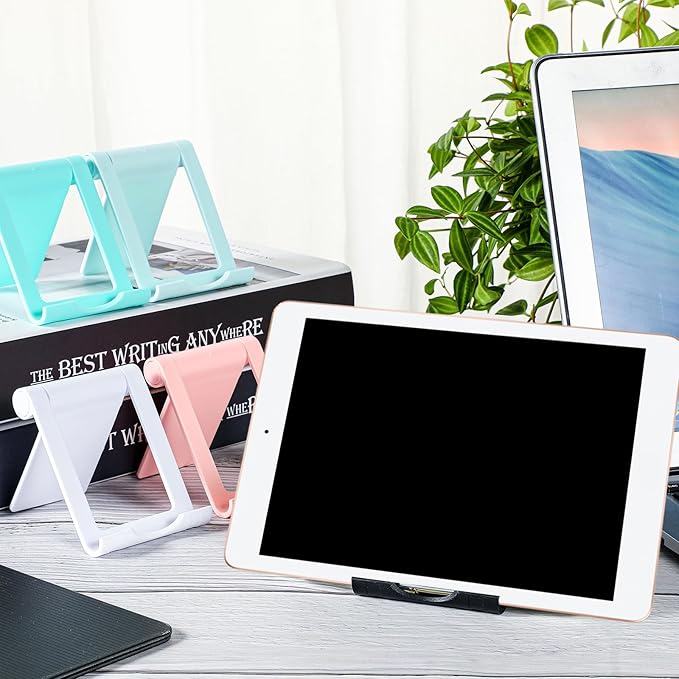 Fabbay 40 Pcs Foldable Cell Phone Stand Desk Multi Angle Tablet Stand Universal Cellphone Holder Portable Smartphone Dock Compatible with Most Mobile Phone and Tablet for Travel(Multicolor)