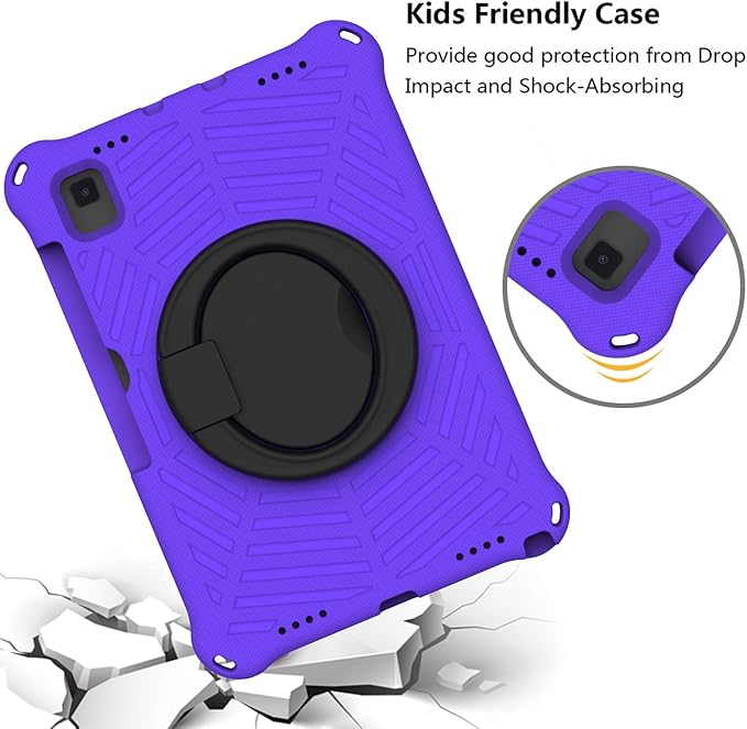 for Samsung Galaxy Tab S5e 10.5 (2019) SM-T720/T725 Tablet Case for Kids - EVA Lightweight Shockproof 360° Rotating Handle Stand Rugged Cover W Shoulder StrapPurple