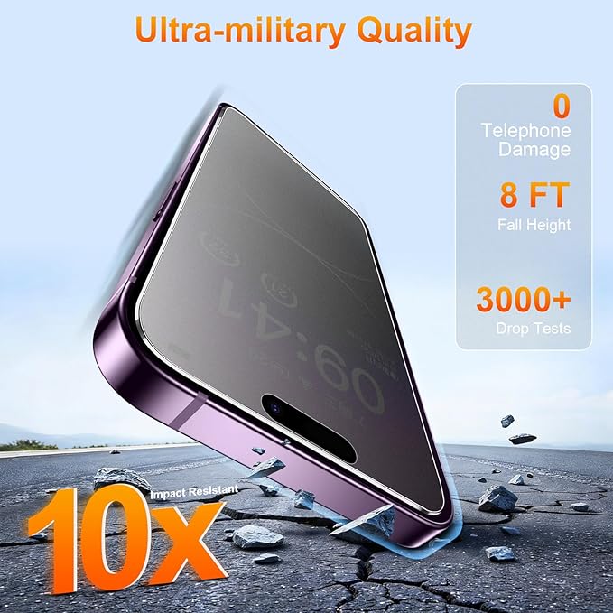 2 Pack matte privacy Screen Protector for iPhone 14 pro