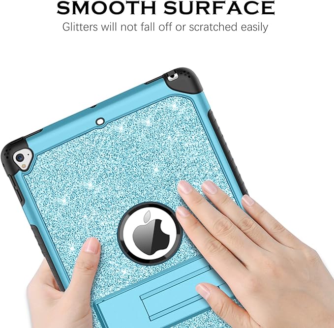 YINLAI Case for iPad 9.7 InchiPad 6th 5th Generation CaseiPad air 2 Case with Kickstand Holder Glitter Bling Kid Girl Women Shockproof Protective Cover for iPad 6th 5th Gen/iPad Air 2rd Gen Blue