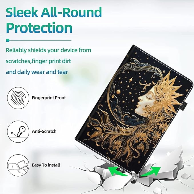 Case for All-New Amazon Kindle Fire HD 10 and Fire HD 10 Plus Tablet (13th/11th Generation 2023/2021 Release) 10.1 Slim Folding Stand Cover with Auto Wake/Sleep Moon Girl