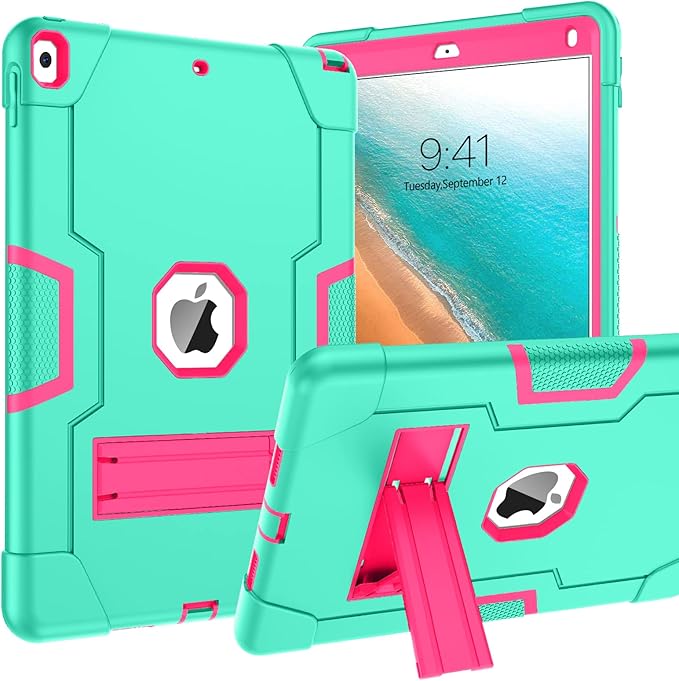 BENTOBEN for iPad Air 3rd Generation Case iPad Pro 10.5 2017 Case 3 Layers Heavy Duty Shockproof Kickstand Protective Tablet Cover for iPad Air 3 10.5 2019 /iPad Pro 10.5 2017 Green/Rose Red
