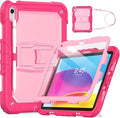 HXCASEAC Kids Case for iPad A16 11th/10th Generation Full Body Protective Design | Foldable Stand | Screen Protector | Pencil Holder Durable for iPad 11th Gen 11 inch / 10th Gen 10.9 inchHot Pink