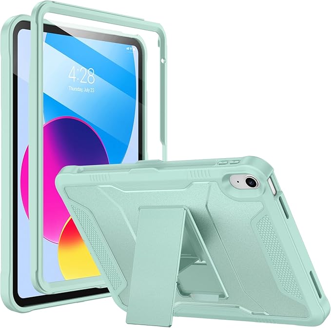 Soke Case for iPad (A16) 11th Generation 11-inch 2025 iPad 10th Generation 10.9-inch 2022 with Built-in Screen Protector and Kickstand Rugged Full Body Protective Cover - Green