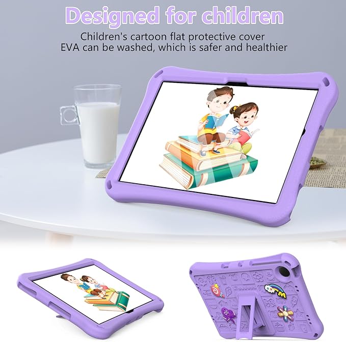 Kids Case for Samsung Galaxy Tab A11+ Plus/A9+ Plus 5G 11 Inch 2025/2023 EVA Lightweight Bumper Shockproof Kickstand Shoulder Strap Children Friendly Tablet Case Lightpurple