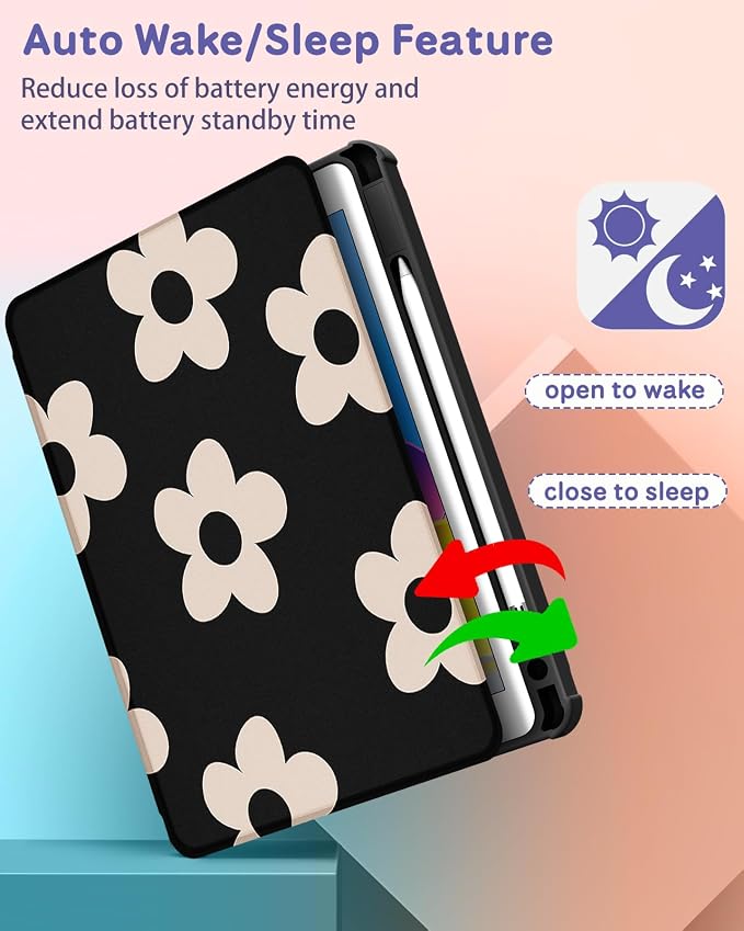 2-for iPad 789-Black Small Flower