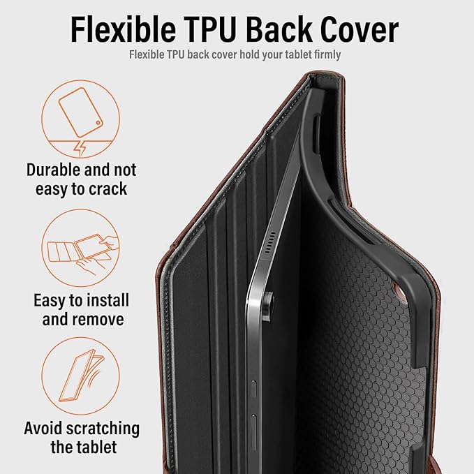 Case for Samsung Galaxy Tab A11+/A11 Plus/A9+ Plus 5G Tablet 11 Inch 2026/2023 (SM-X230/X236/X238/X210/X216/X218u) with PocketMagnetic ClosureMulti Angle CoverAuto Sleep/WakeDark Brown