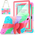 Cover for Samsung Galaxy Tab A11+ Plus/A9+ Plus Case with Screen Protector Galaxy Tab A11+/A9+ 11 inch 2025/2023 Released with Butterfly Stand Shoulder Strap Shockproof case for Kids Girl