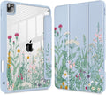 May Chen for iPad Pro 11 inch M2 4th Generation 2022 iPad Pro 11 3rd/2nd/1st Gen Case with Transparent Shockproof Back Cover [Built-in Pencil Holder Auto Sleep/Wake Herbs Flowers