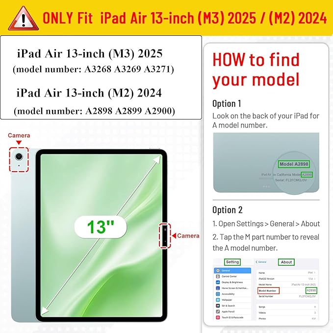 Kids Case for Apple iPad Air 13 inch Tablet M4/M3/M2 (2026/2025/2024) with Pencil Holder Anti-Slip Handle Slim Lightweight Stand Shockproof Soft EVA Protective Silicone Bumper Cover Red
