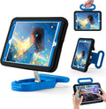 Kids Case for iPad 9th Gen 2021/ iPad 8th Gen 2020/ iPad 7th Gen 2019 Adjustable Portrait/Landscape Stand Drop Proof with HandleChild Friendly Cover for iPad 10.2 Inch (BlackBlue)