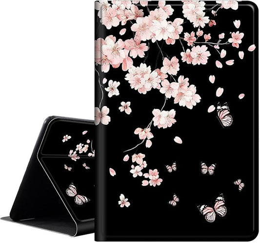 Case for iPad Pro 13 Inch Case M4 (2024 Model 7th Generation)PU Leather Folio Cover with Auto Sleep WakeMulti-Angle ViewinPink Cherry Blossoms
