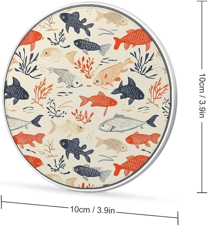 Fish Leaf Wireless Charger Anti-Slip Wireless Charging Pad Slim Charger Mat for Men Women