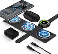 Foldable Android Samsung S25 Ultra Fast Wireless Charging Pad 3 in 1 Charger Wireless Charging Station 15W Fast Charging for Samsung Galaxy S25 Plus/S24FE/S24 Plus/S23FE/S22 Galaxy Watch 7/6 Classic