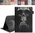Case for All-New Kindle Fire HD 8/Fire HD 8 Plus Tablet (12th/10th Generation 2022/2020 Release) Slim PU Leather Cover with Card Slot &amp Pencil Holder Funny Skeleton Skull