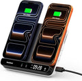 Dual Wireless Charger Stand SwanScout 504 Foldable Wireless Charging Station Pad for iPhone 17/Air/16/15/ Series Samsung Galaxy S25/S24/S23 Google Pixel 10/9/8 Android Phones AirPods/Galaxy Buds