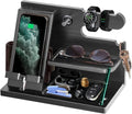 Gifts for Men Bedside Organiser Wood Phone Docking Station Dad Birthday Gifts for Him Nightstand Key Wallet Watch Stand Mens Gifts for Xmas Presents for Dad Husband Boyfriend Anniversary &amp Christm