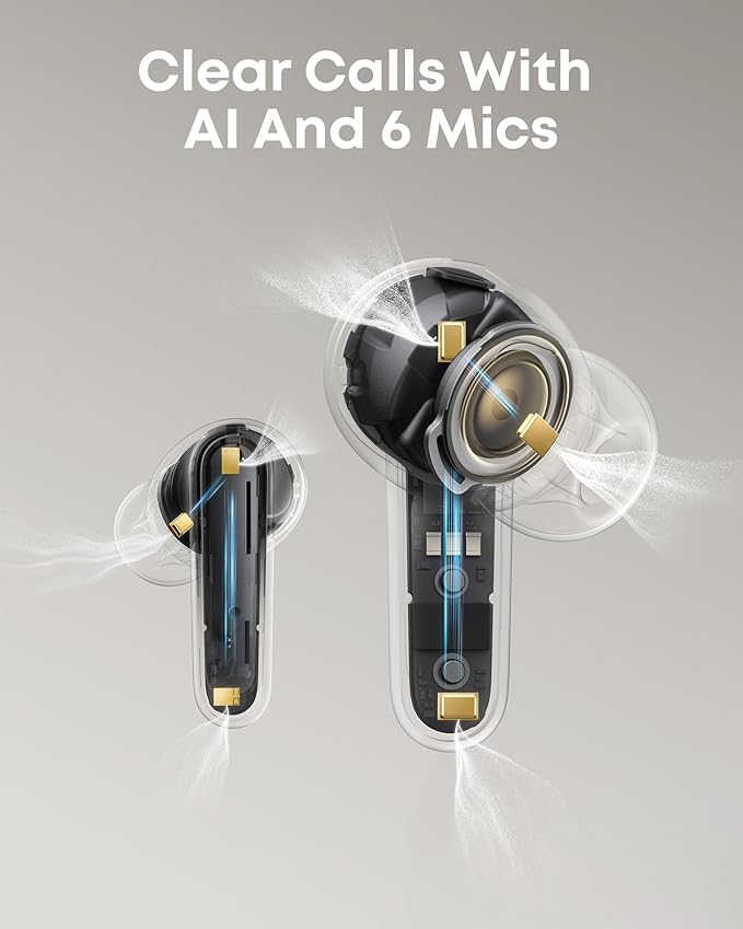 Soundcore P41i by Anker Adaptive Noise Cancelling Earbuds with Portable Phone Charger Only for USB-C Charging 12H Playtime 192H with Case 6-Mic AI Clear Calls IPX5 Wireless Bluetooth Earbuds
