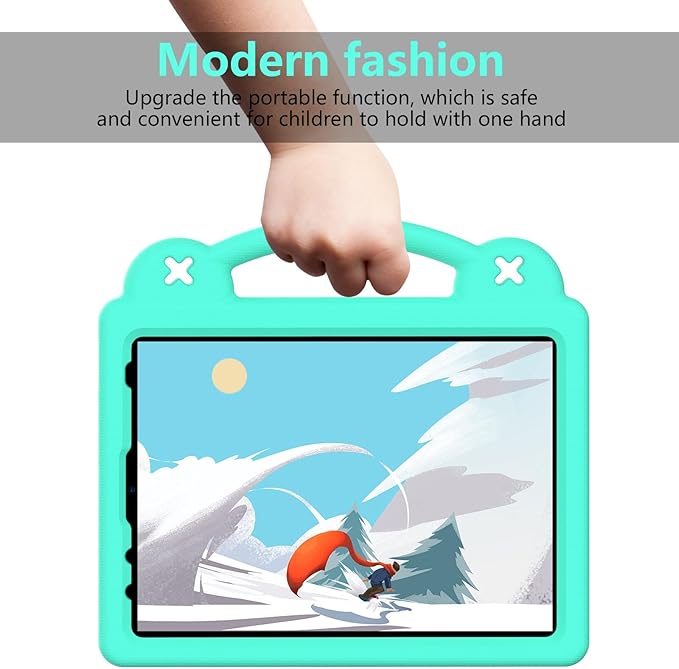 Compatible with Apple iPad 10 2022 10.9 inch/Pro 11 2018/2020/iPad Air 4 2020 10.9 inch/Air 5 2022 10.9 inch/Pro 11 2021/2022 Tablet Case Kids Case with Strap &amp Pen Tray Mint Green
