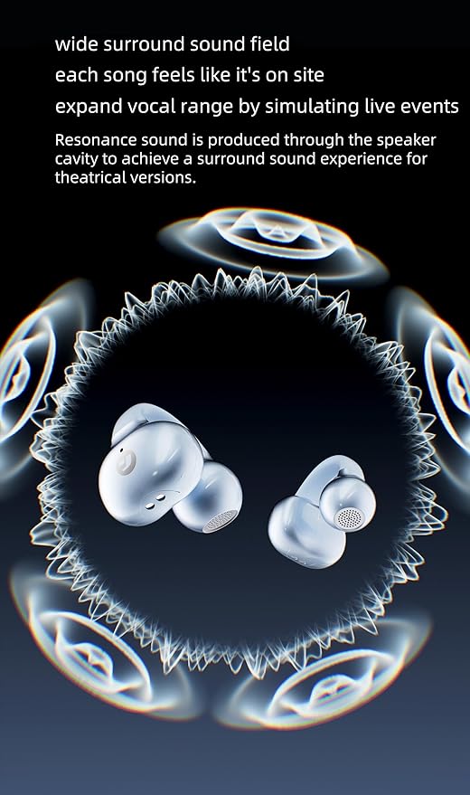 HeadphonesEarbudsEarphonesWireless HeadphonesOpen Ear EarbudsBluetooth HeadphonesNoise Cancellation20 Hours Long Listening timeIPX5 WaterproofBluetooth V6.0