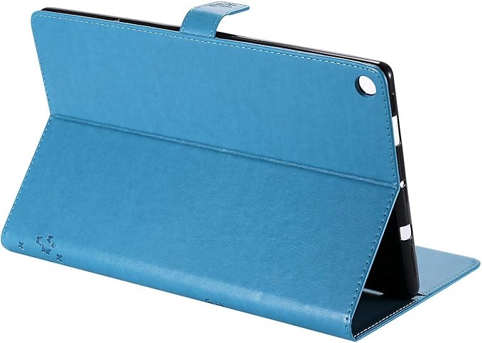 Folio Case for All-New Fire HD 10 2019/2017/2015 Techcircle Slim Light Magnetic Flip Wallet Protective Cover with Card Slots &amp Money Pocket for Amazon Fire HD 10.1 9th/7th/5th Generation Blue