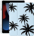 Black Palm Tree for iPad Pro 12.9 Inch Case 5th/6th Generation 2022/2021/2020 with Pencil Holder Auto Sleep/Wake Blue Leather Soft TPU Back Cover