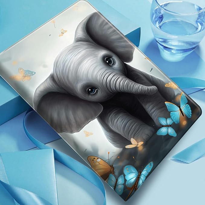 Case for iPad 10.5/iPad Air 3rd Generation 2019 / iPad Pro 2017 PU Leather Smart Protective Cover with Auto Sleep/Wake for iPad Air 3rd 10.5Elephant Blue Flowery