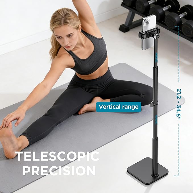 InnoGear Overhead Phone Mount Heavy Duty Aluminum Phone Stand Tabletop Cooking Tripod for Desk Flexible Cell Phone Holder for Live Streaming Meeting Cooking Recording