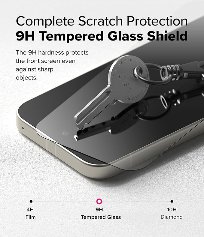 Ringke Easy Slide [Super Easy to Install] Compatible with Google Pixel 9a Screen Protector Case Friendly 9H Hardness Tempered Glass with Simple installation Tool - 2 Pack