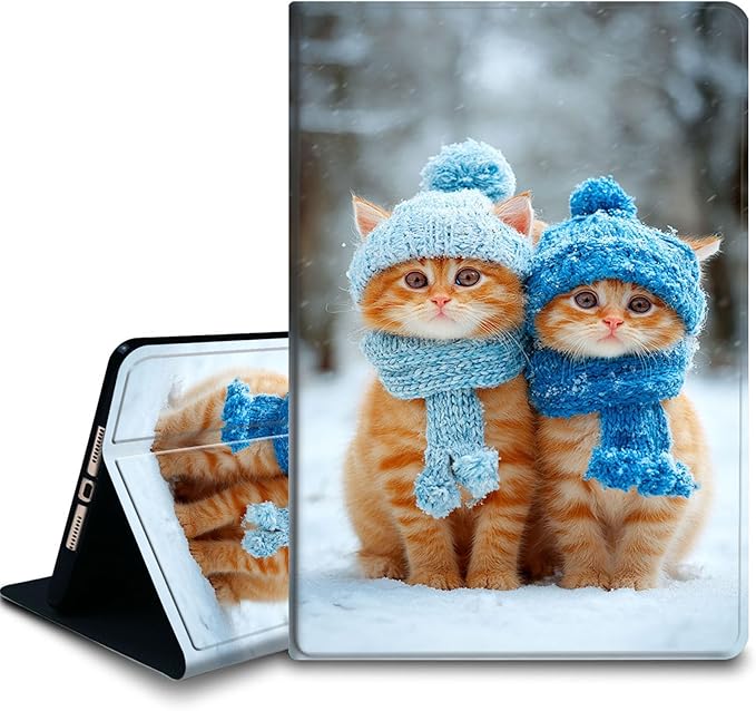 Bxgolkgd Tablet Case for 6 Kindle 11th Generation (2024/2022 Release)Shockproof Stand Cover with Heat DissipationAuto Wake/Sleep FunctionWinter Cute Cat