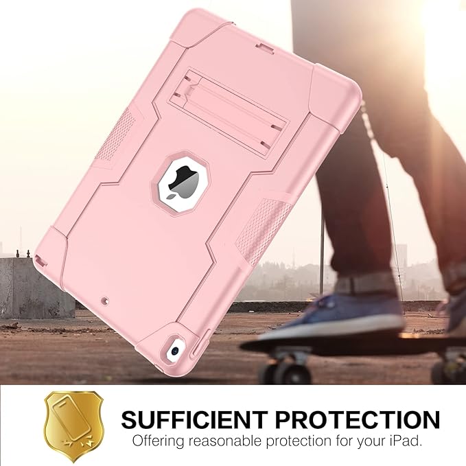 BENTOBEN for iPad Air 3rd Generation Case iPad Pro 10.5 2017 Case 3 Layers Heavy Duty Rugged Shockproof Kickstand Protective Tablet Cover for iPad Air 3 10.5 2019 /iPad Pro 10.5 2017 Rose Gold
