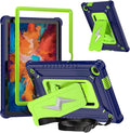 Case for Lenovo Tab 10.1 inch 2025 Released (TB311FU) - Hybrid Protective Case Cover with Kickstand Lightning Design (Navy Blue/Green)